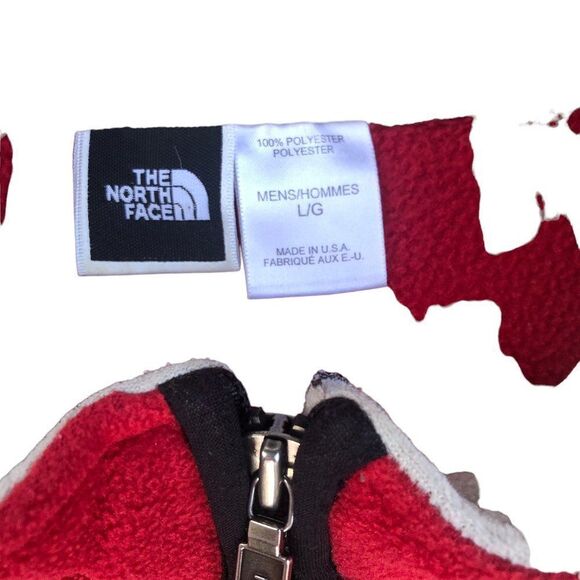 Vintage The North Face Fleece Jacket Vest Red Large - Picture 8 of 12